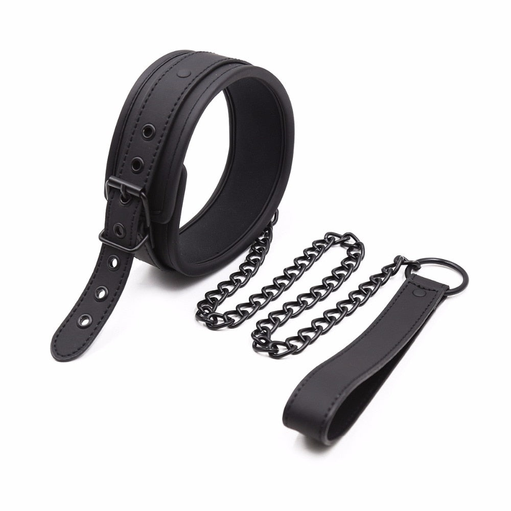 Faux leather Collar & Cuffs Set