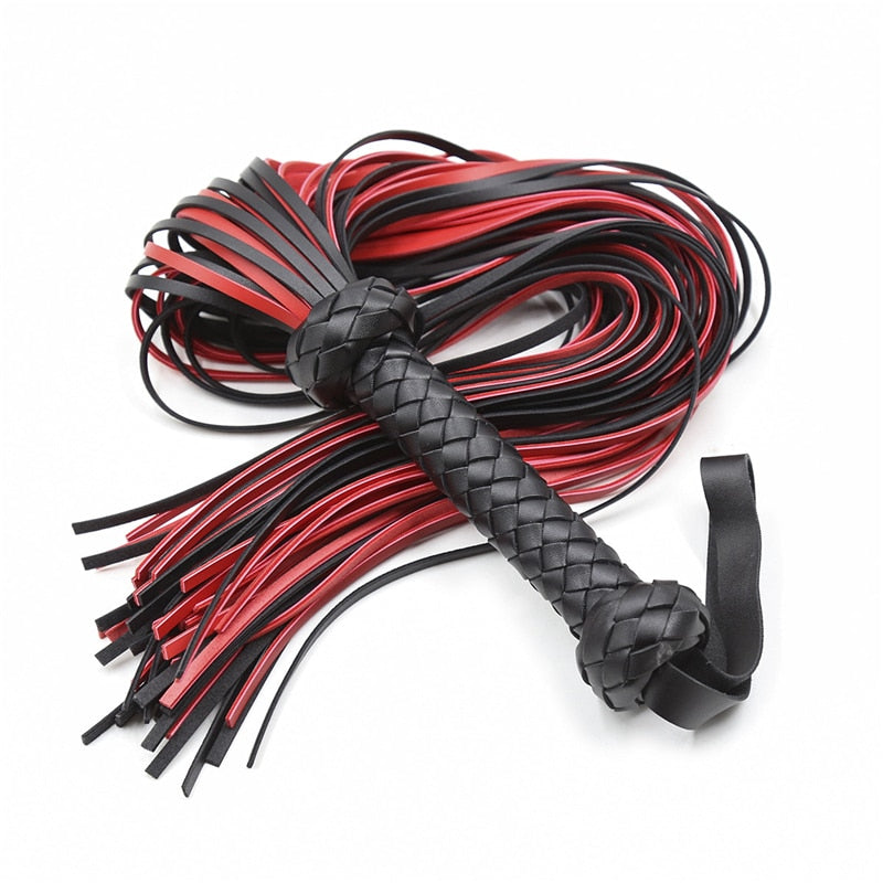 Red & Black Faux-Leather Flogger